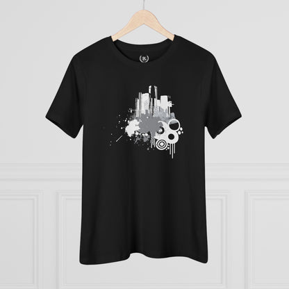 Detroit Grunge 313 Women's T-shirt on Black & Gray