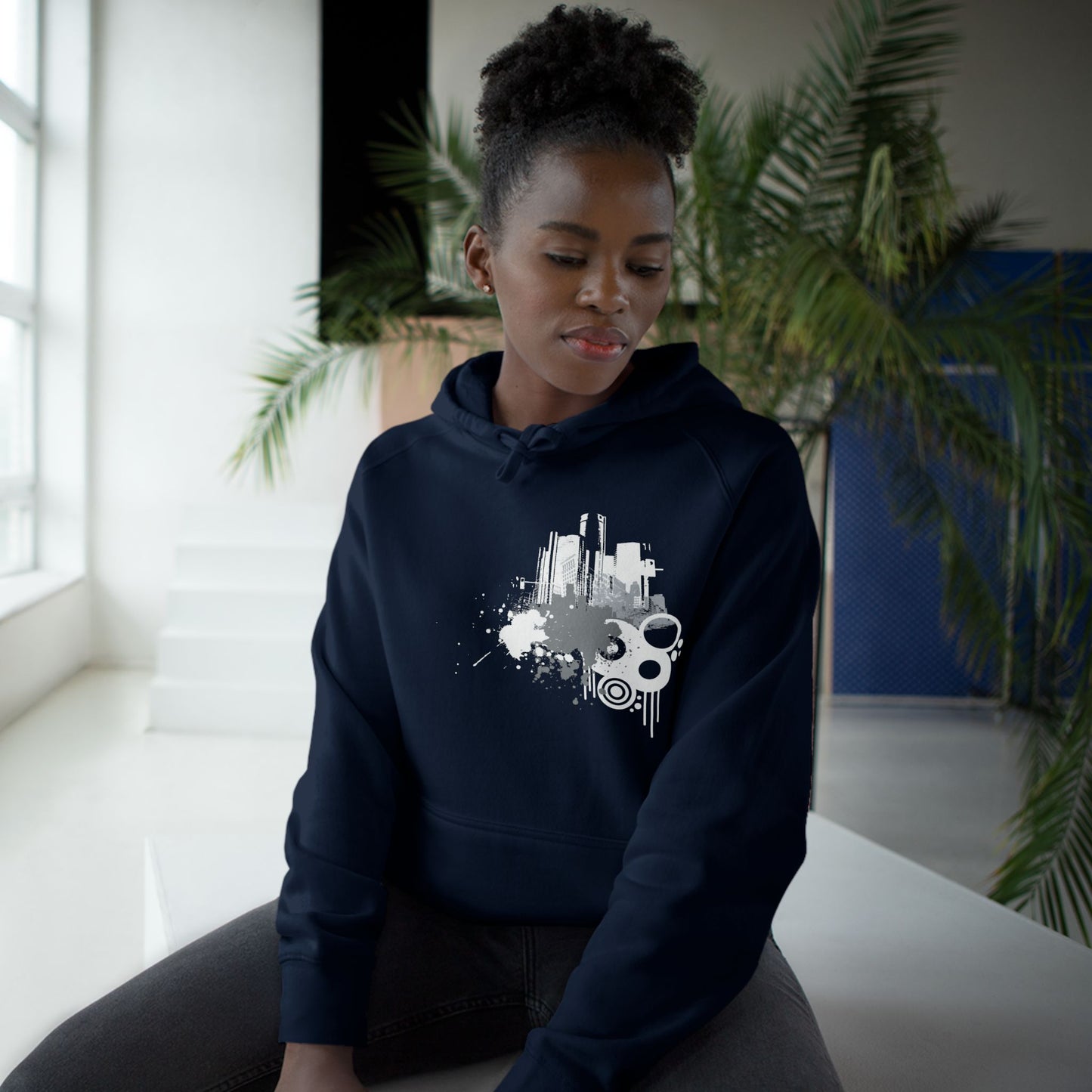 Detroit Grunge 313 Urban Artistic Hoodie White Art