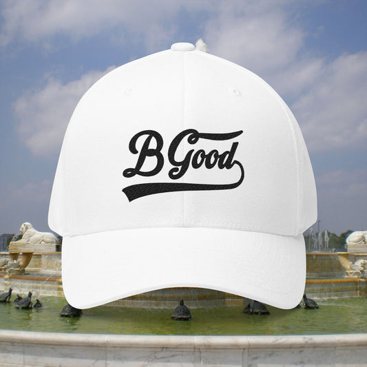 B. Good Fitted Black Embroidered Cap