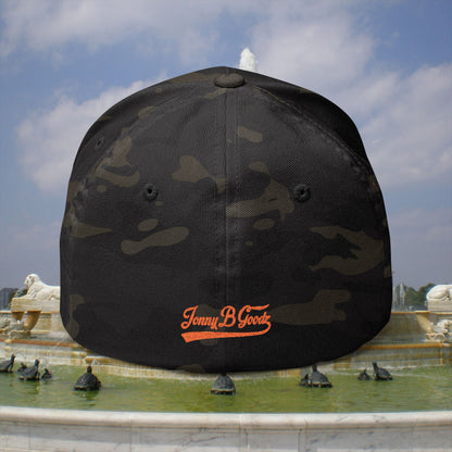 Whatupdoe Orange Lettering Embroidered Fitted Cap in Various Color Combinations