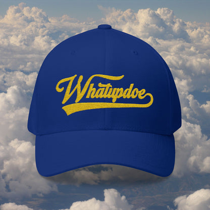 Whatupdoe Gold Lettering Embroidered Fitted Cap in Various Color Combinations