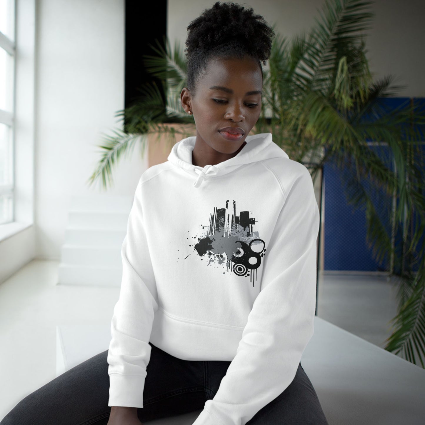 Detroit Grunge 313 Urban Artistic Hoodie Black Art