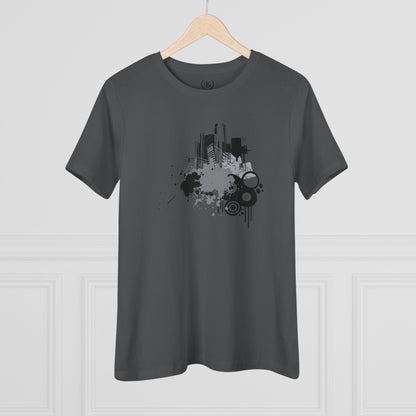 Detroit Grunge 313 Women's T-shirt on White & Gray