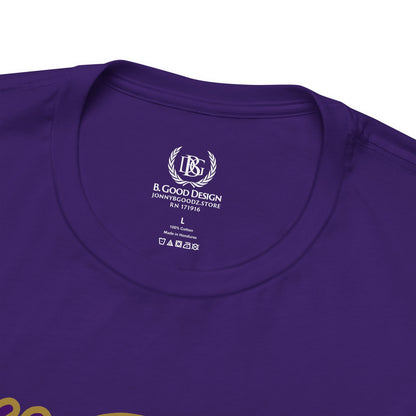 Whatupdoe Purple and Gold T-Shirt on Purple, White, Heather and Green