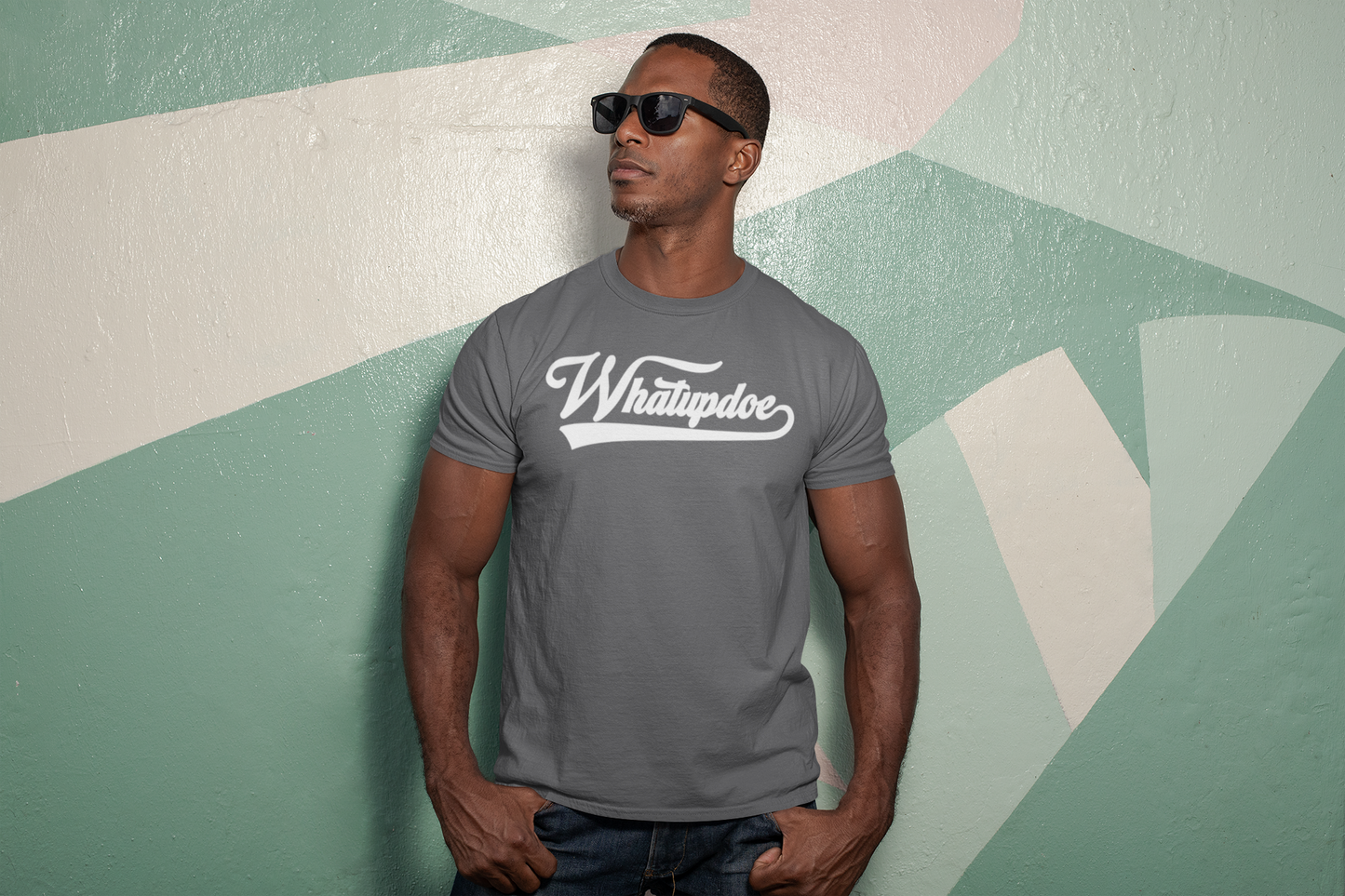 Men's Whatupdoe White lettering Jersey T-Shirt in Various Color Combinations