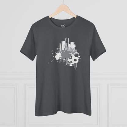 Detroit Grunge 313 Women's T-shirt on Black & Gray