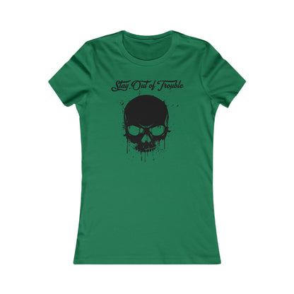 Stay Out of Trouble Women's Skull Graphic Tee
