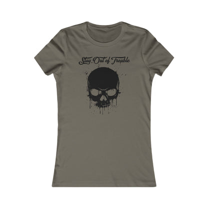 Stay Out of Trouble Women's Skull Graphic Tee