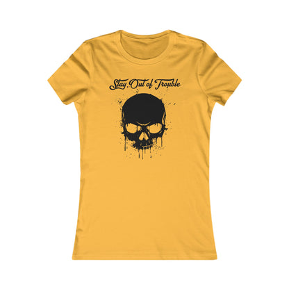 Stay Out of Trouble Women's Skull Graphic Tee