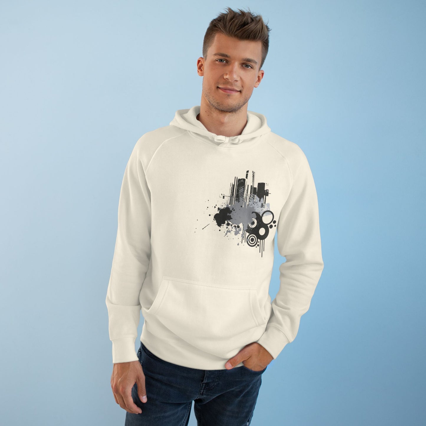 Detroit Grunge 313 Urban Artistic Hoodie Black Art