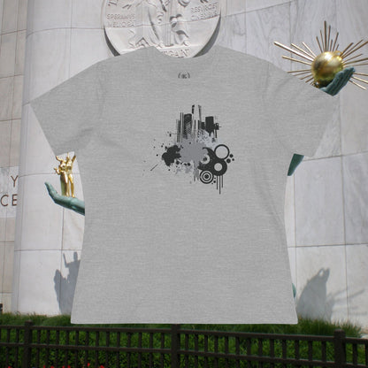 Detroit Grunge 313 Women's T-shirt on White & Gray