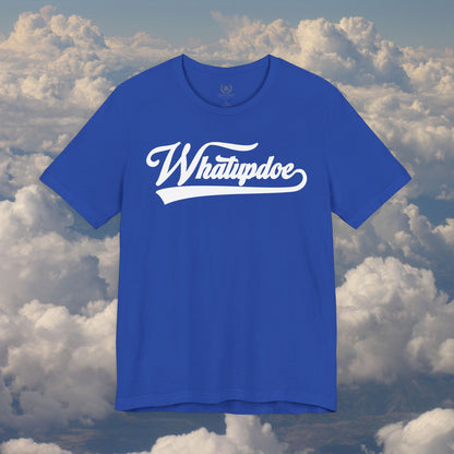 Men's Whatupdoe White lettering Jersey T-Shirt in Various Color Combinations