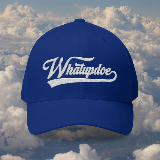 Whatupdoe White Lettering in Embroidered Fitted Cap in Various Color Combinations