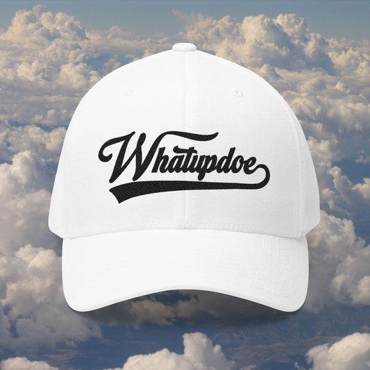 Whatupdoe Black Lettering in Embroidered Fitted Cap in Various Color Combinations