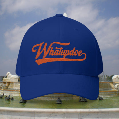 Whatupdoe Orange Lettering Embroidered Fitted Cap in Various Color Combinations