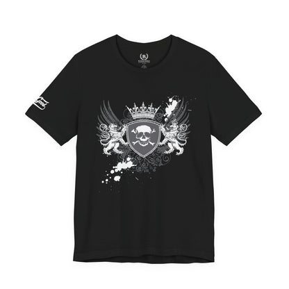 Men's B. Good Winged Skull Shield on Black: Stay Out of Trouble