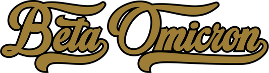 Beta Omicron Script Lettering in Two Layered Sim-Stitch