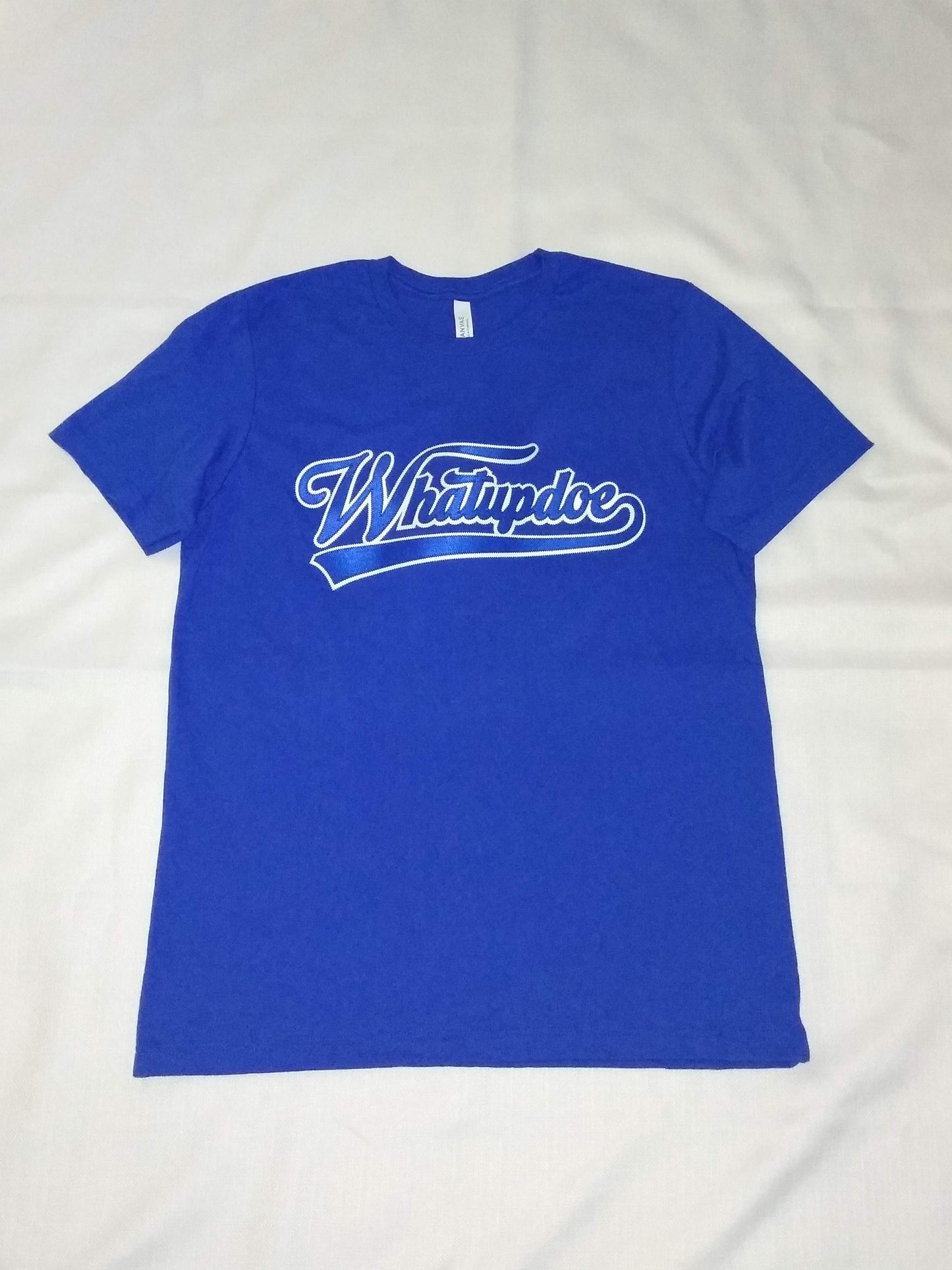 Detroit Whatupdoe Unisex Blue & White Sim-Stitch T-Shirt