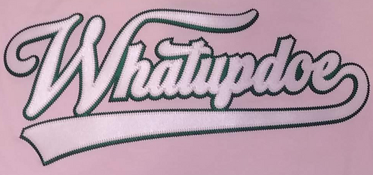 Detroit Whatupdoe Womens Pink & Green Sim-Stitch T-Shirt
