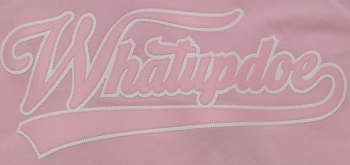 Detroit Whatupdoe Womens Pink & White Sim-Stitch T-Shirt