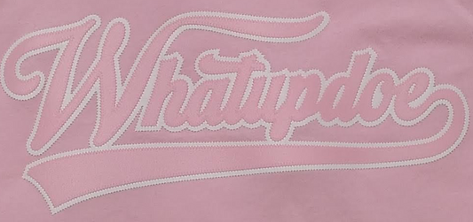 Detroit Whatupdoe Womens Pink & White Sim-Stitch T-Shirt