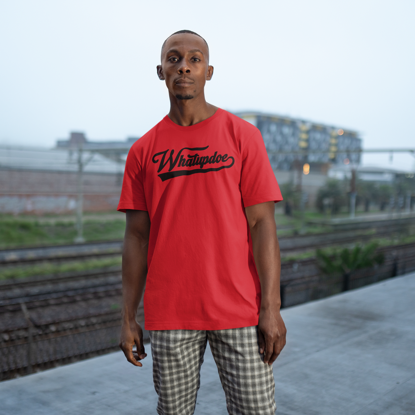 Men's Whatupdoe Black lettering Short Sleeve Shirt in Various Color Combinations