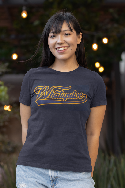 Detroit Whatupdoe Womens Blue & Yellow Sim-Stitch T-Shirt