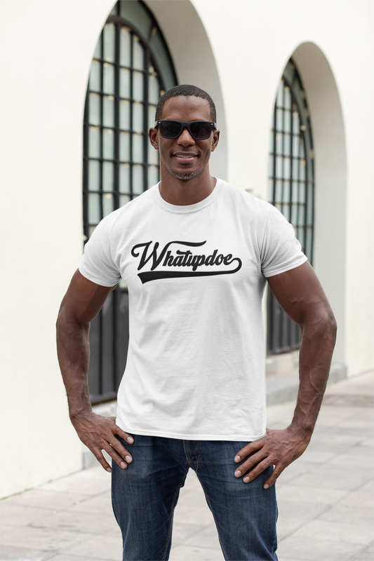 Men's Whatupdoe Black lettering Short Sleeve Shirt in Various Color Combinations