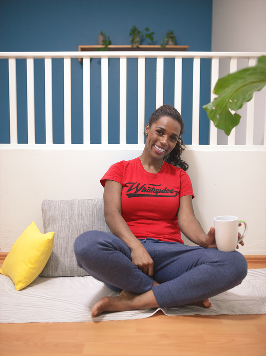 Women's Whatupdoe Black Lettering T-Shirt in in Various Color Combinations