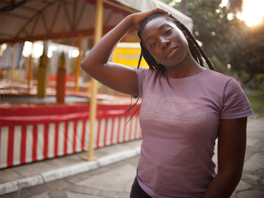 Detroit Whatupdoe Womens Pink & White Sim-Stitch T-Shirt
