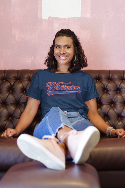 Detroit Whatupdoe Womens Blue & Orange Sim-Stitch T-Shirt