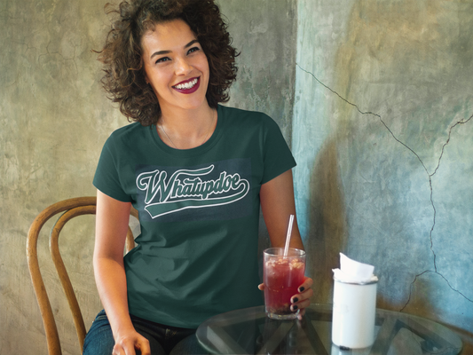 Detroit Whatupdoe Womens Green & White Sim-Stitch T-Shirt